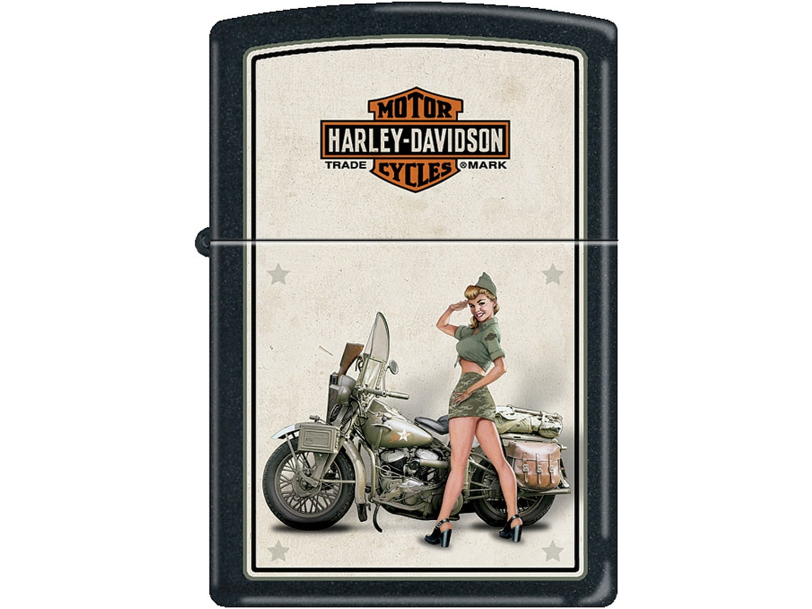 Zippo Harley US Army Pinup Lighter Black Matte 1.44in x 2.25in ZP9939