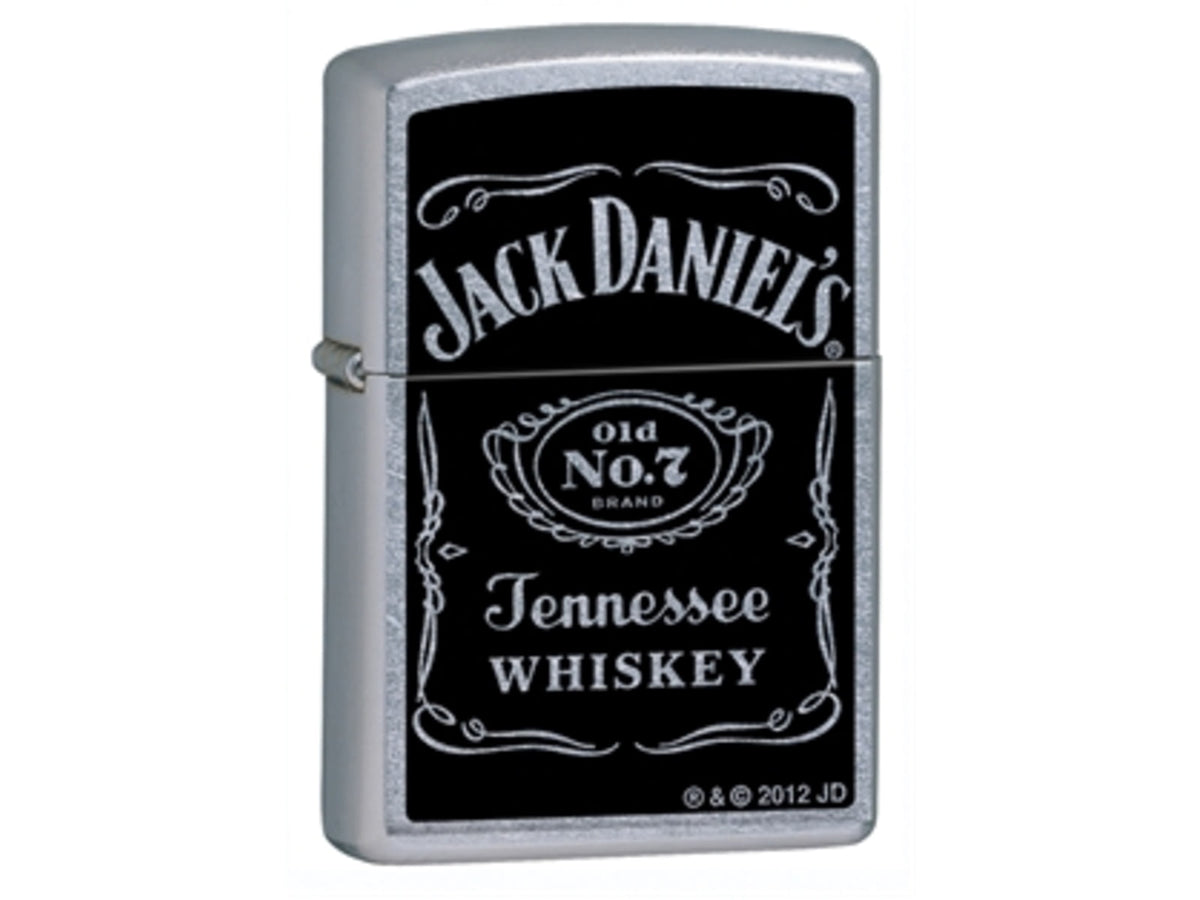 Zippo Jack Daniels Label Classic Style Lighter Street Chrome 24779