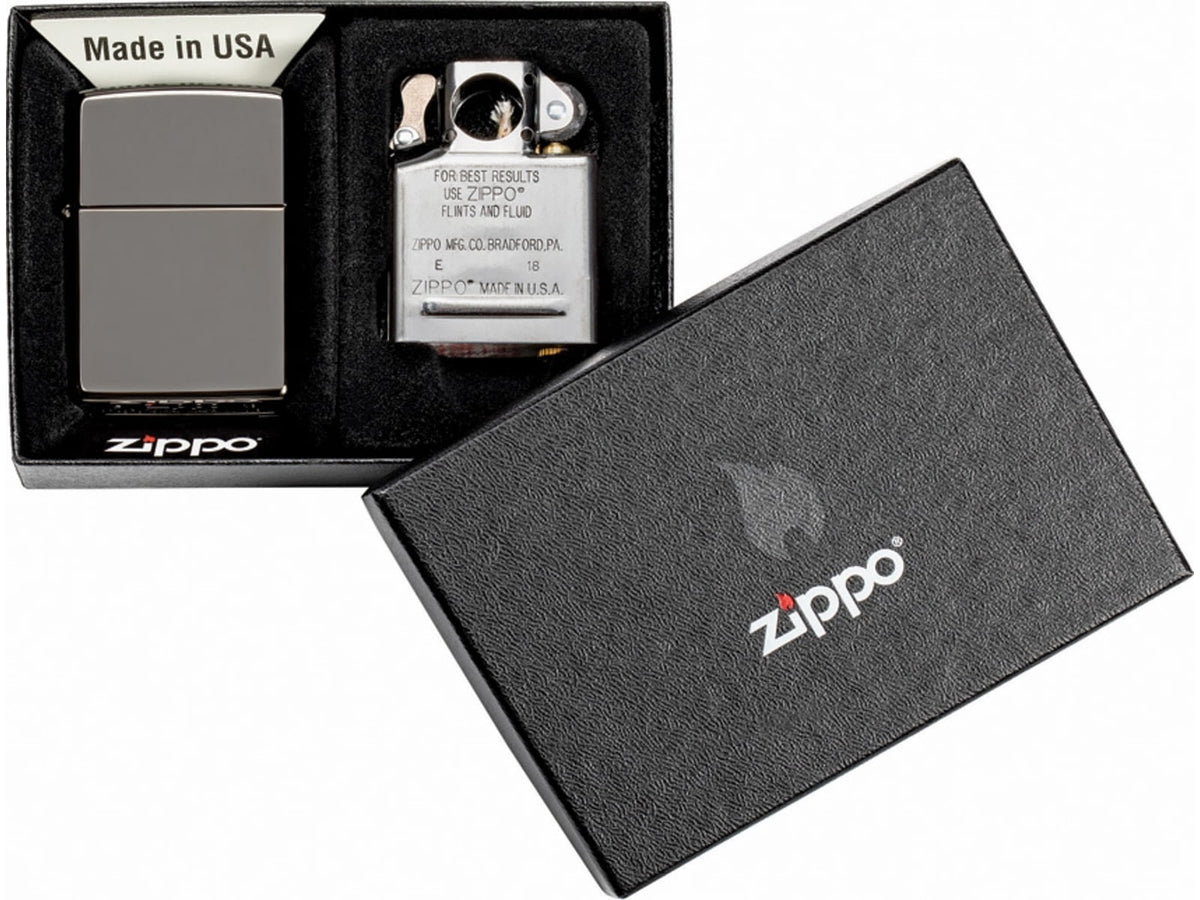 Zippo Lighter and Pipe Insert Combo Lighter Black Ice 1.44in x 2.25in