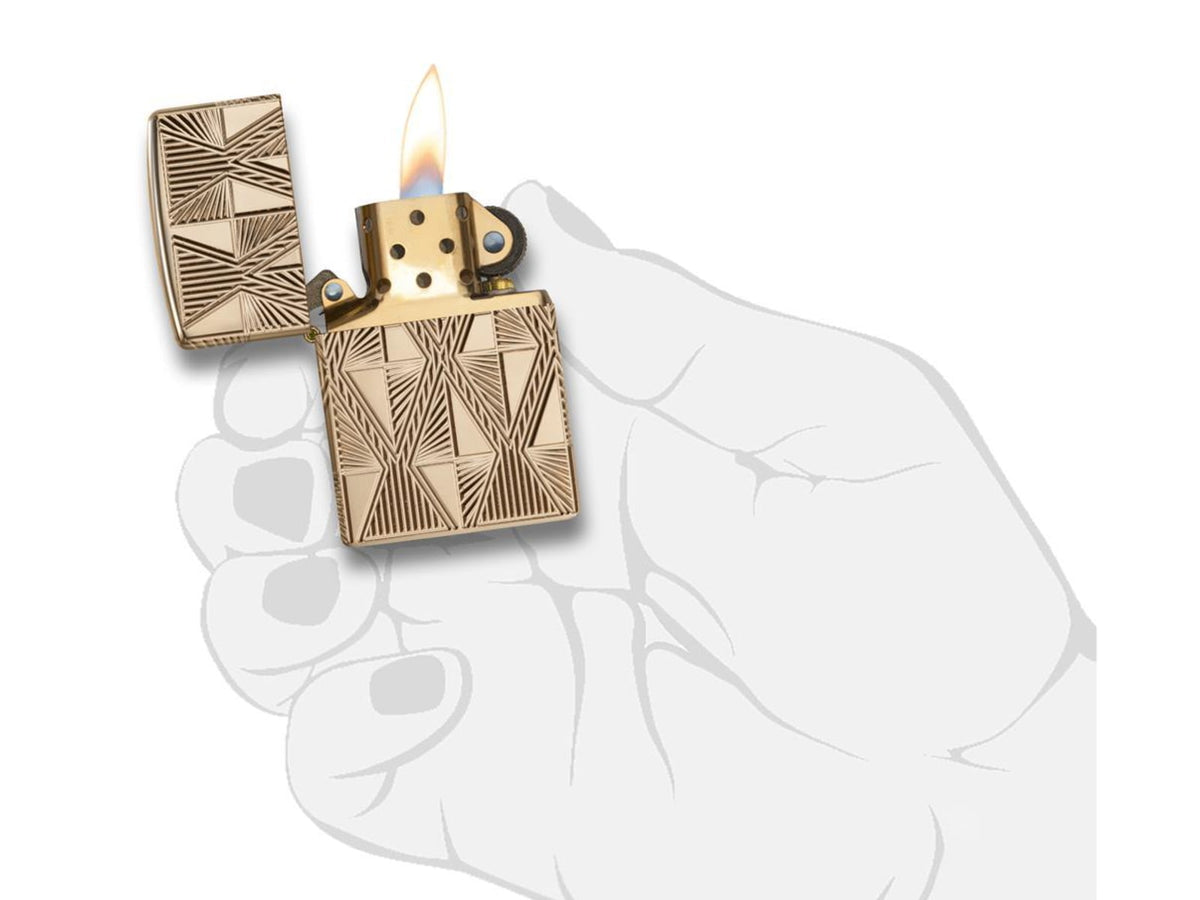 Zippo Luxury Diamond Design Lighter w/ Box 29671