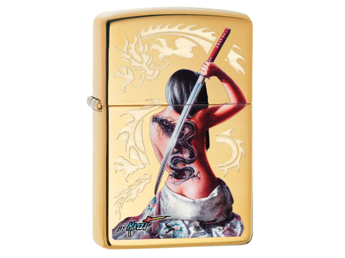 Zippo Mazzi Dragon Girl Lighter w/ Box 29668