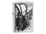 Zippo Resting Cowboy Classic Style Lighter Street Chrome 24879