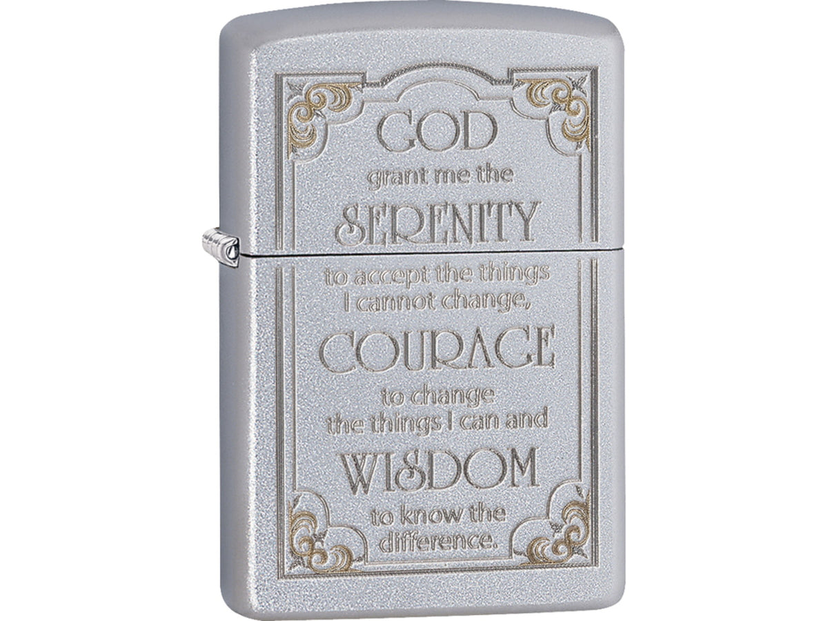 Zippo Serenity Prayer Satin Chrome ZO28458