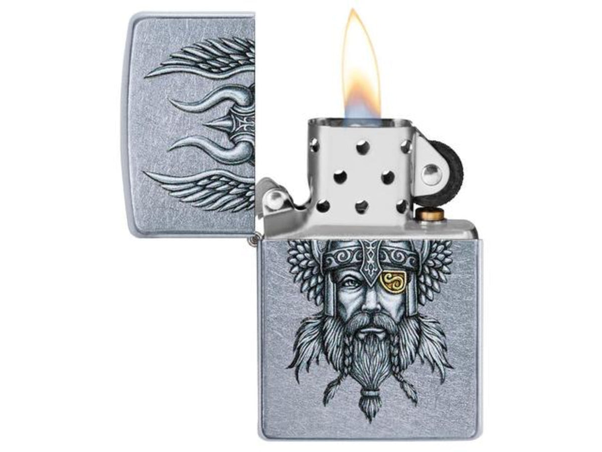 Zippo Viking Warrior Design Pocket Lighter 29871