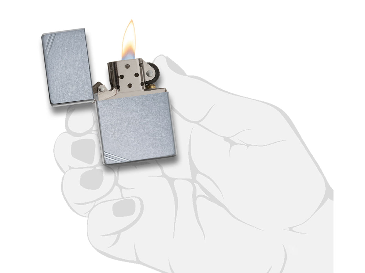 Zippo Vintage Street Chrome Silver w/Slashes ZI267