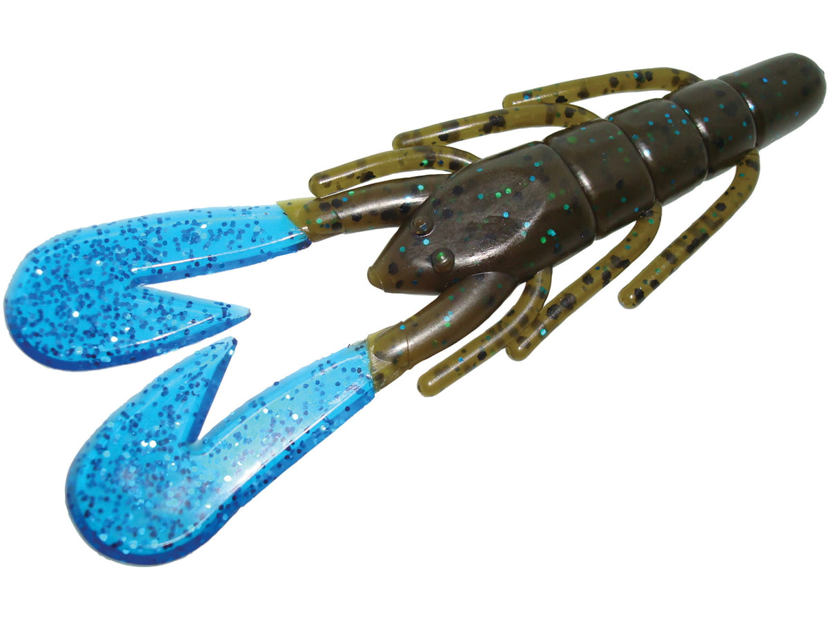 Zoom U-V Speed Craw 12 Pack 3.5in Green Pumpkin Blue/Blue
